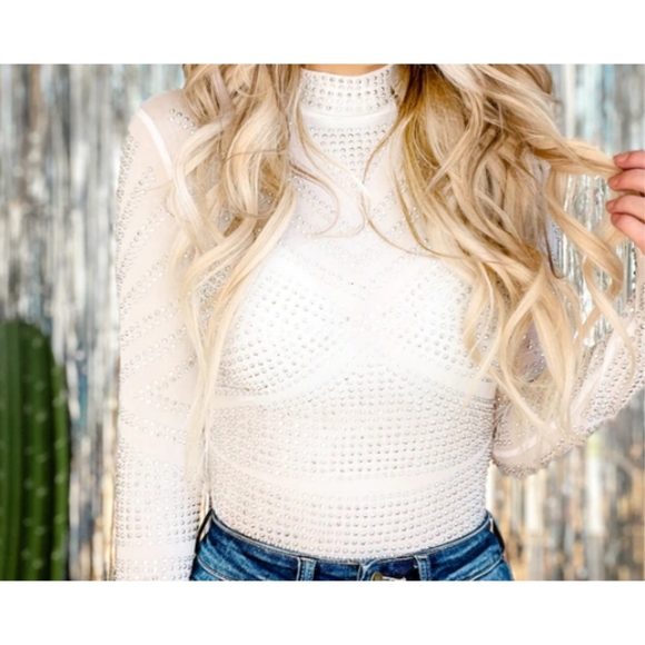 Embellished Mesh Bodysuit - Picture 3 of 5